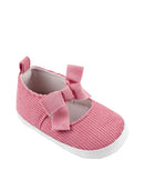 Sapato bebê texturizado laço rosa