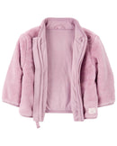 Casaco bebê de sherpa com zíper rosa | Carter's
