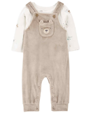 Jardineira bebê 2 peças urso multicor |