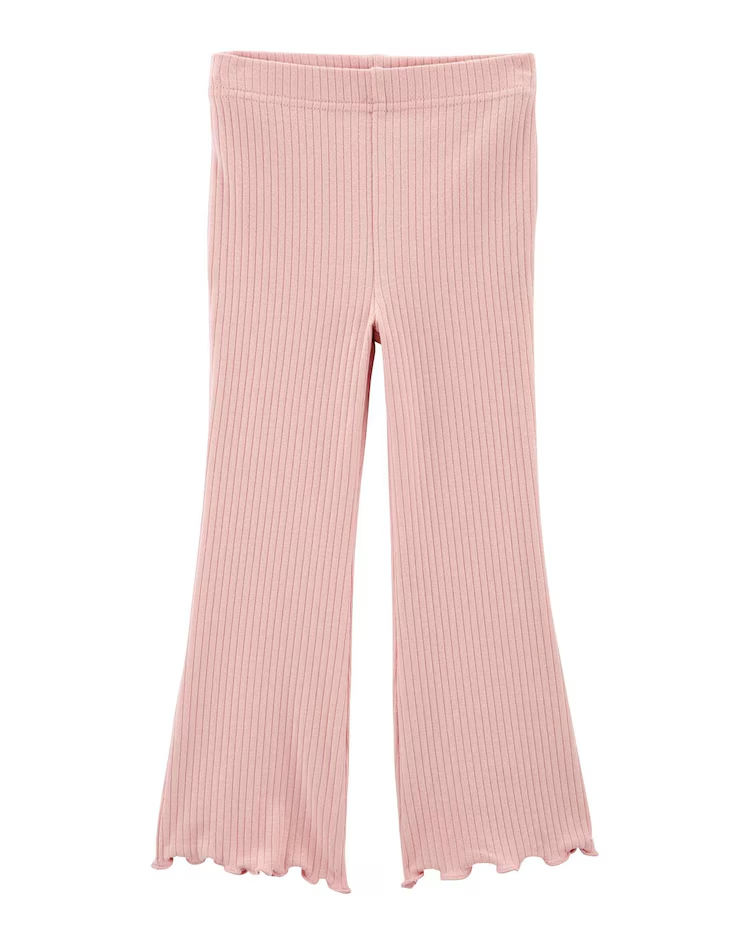 Calça infantil ripple canelada rosa |