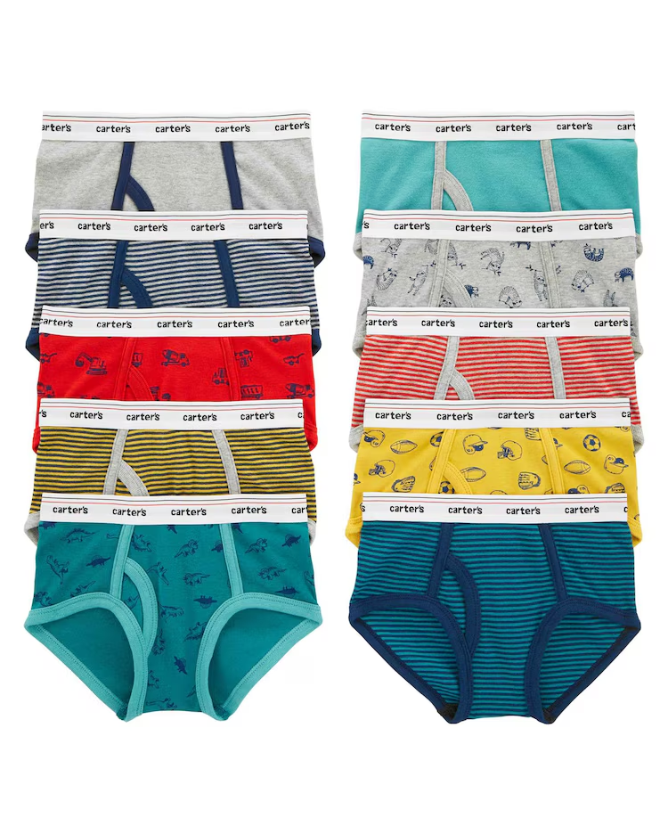 Kit cueca infantil slip 10 peças listradas azul |