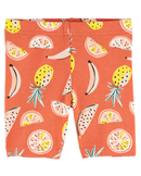 Short infantil frutinhas de verão com elástico vemelho |