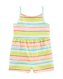 Macaquinho infantil curto listrado multicor |