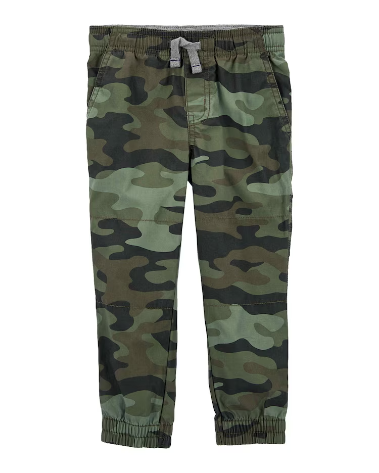Calça de moletom infantil jogger camuflada verde |