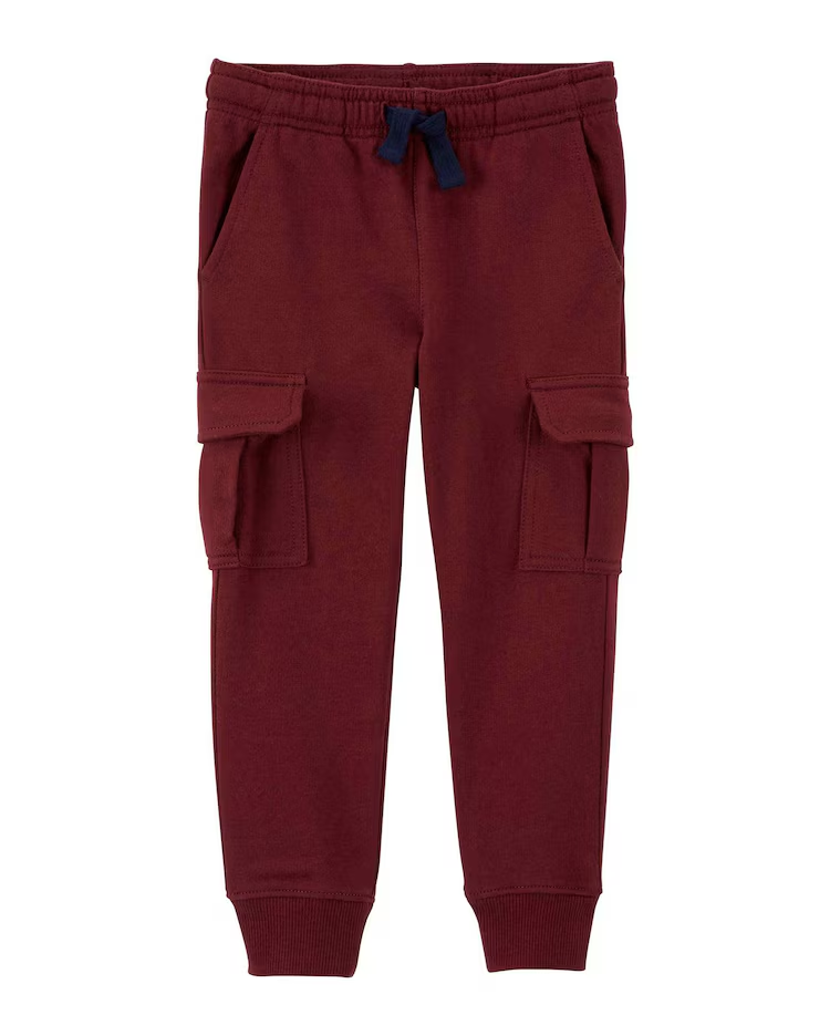 Calça de moletom infantil jogger vinho |