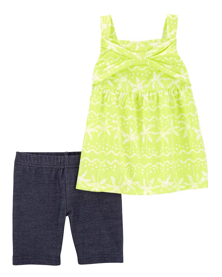 Conjunto curto infantil palmeira multicor |