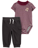 Conjunto longo bebê 2 peças listrado multicor | Carter's