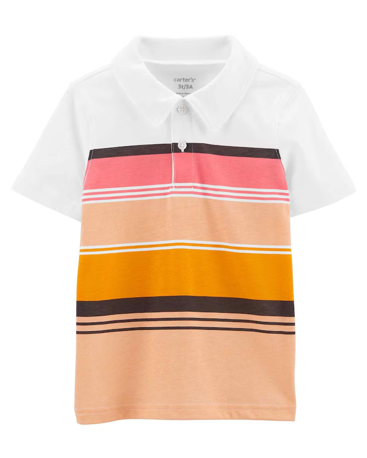 Camisa Polo Infantil Faixa Mulitcor Tam 2 a 5