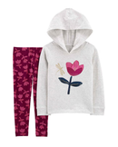 Conjunto longo infantil 2 peças floral multicor |