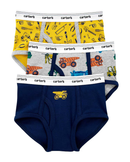 Kit Cueca Infantil 3 Peças Construção - Amarelo/Azul/Cinza