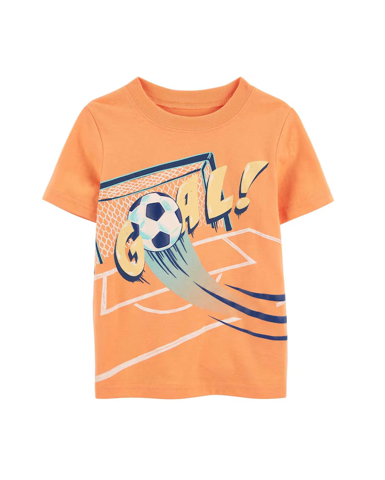 Camiseta infantil lettering gol laranja |