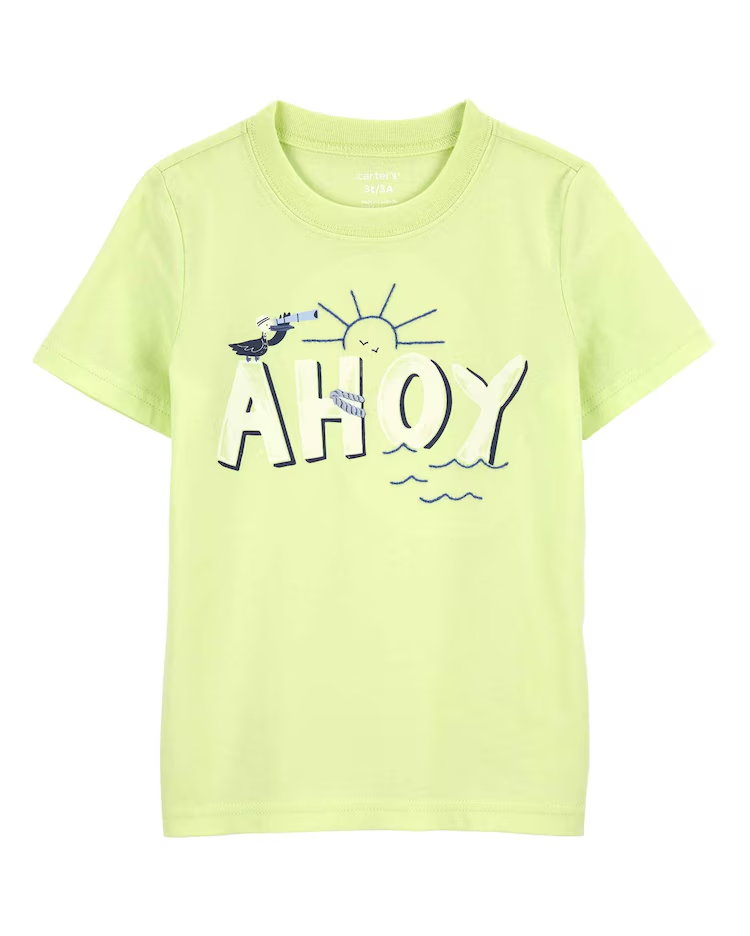 Camiseta infantil ahoy sol verde |
