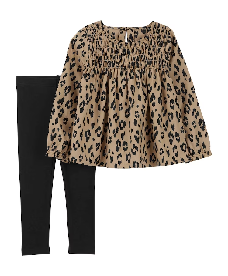 Conjunto longo infantil 2 peças oncinha multicor |