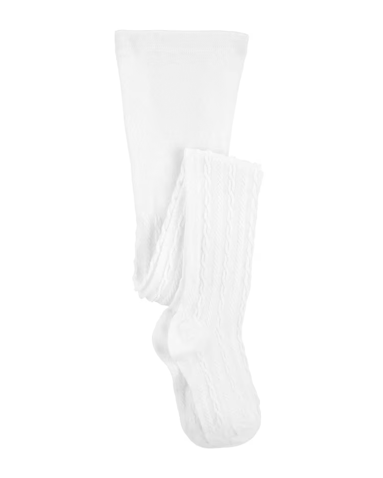 Meia calça infantil texturizada branca |