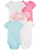 Kit body bebê 5 peças manga curta estampados multicor | Carter's