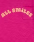 Camiseta infantil com bolso all smiles rosa |