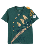 Camiseta infantil camaleão camuflado verde |