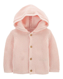 Casaco bebê tricot com fios rosa | Carter's