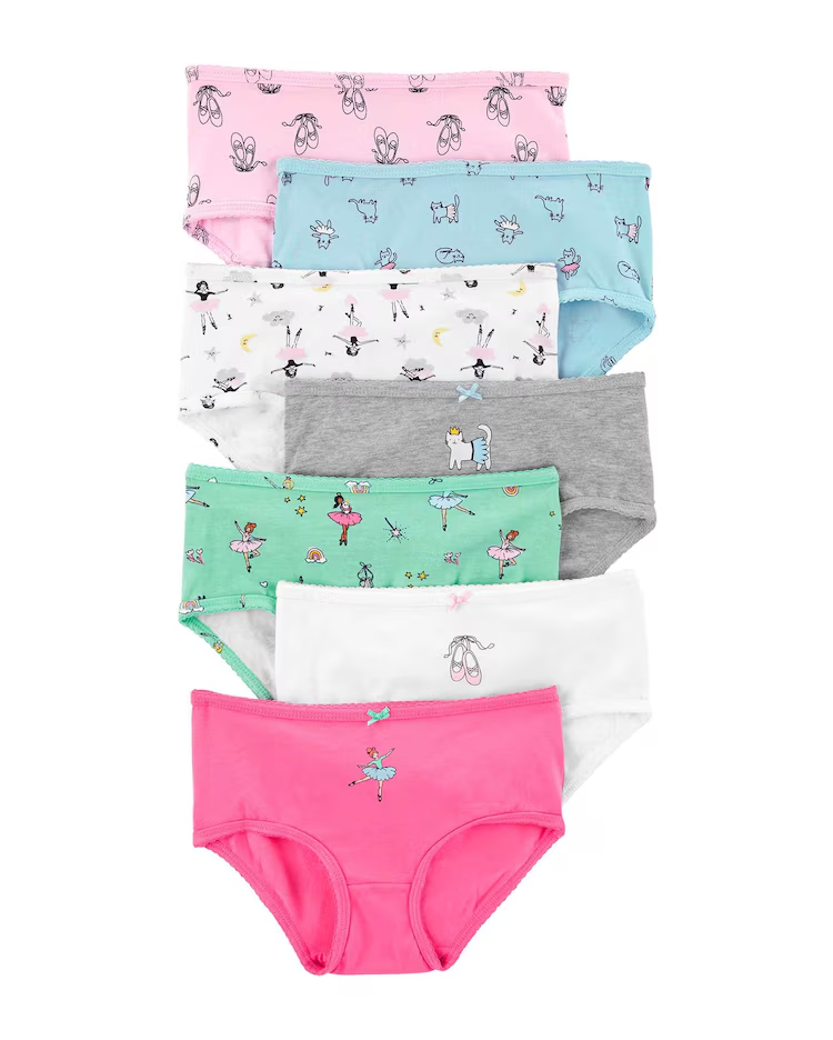 Kit Calcinha 7 Peças Ballet - Multicor