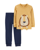 Conjunto longo infantil 2 peças leãozinho multicor |