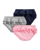 Kit Tapa Fralda Bebê 3 Peças Azul Marinho/Cinza Mescla/Rosa Claro Tam RN a 24 Meses