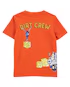 Camiseta infantil manga curta caminhão laranja |