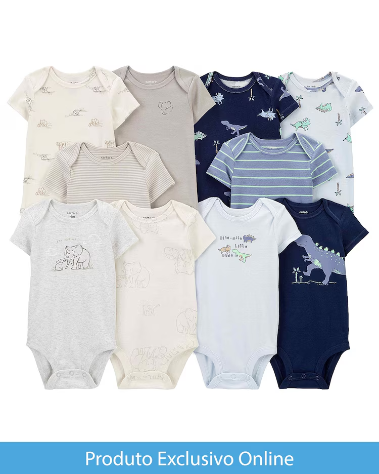Enxoval bebê 10 peças dinossauros e elefantes multicor | Carter's