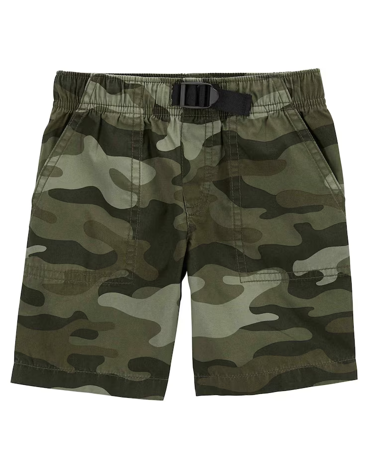 Bermuda infantil cós elástico camuflado verde |