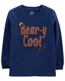 Camiseta infantil manga longa bear-y cool azul |