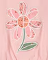 Blusa de moletom infantil com elástico flor rosa |