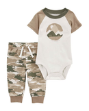 Conjunto longo bebê 2 peças camuflado multicor |