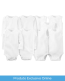 Kit body bebê 9 peças manga longa e regata branco |