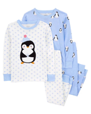 Pijama longo bebê 4 peças pinguim e corações multicor | Carter's